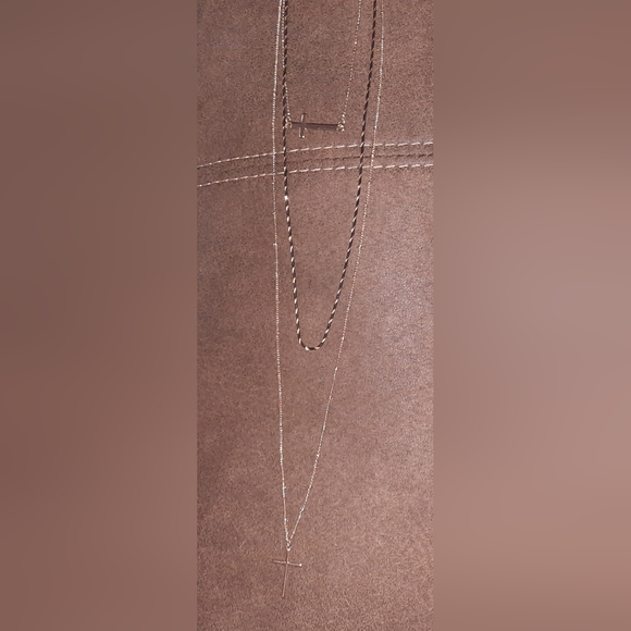 Express cross three layered strand necklace adjustable length - Picture 8 of 10
